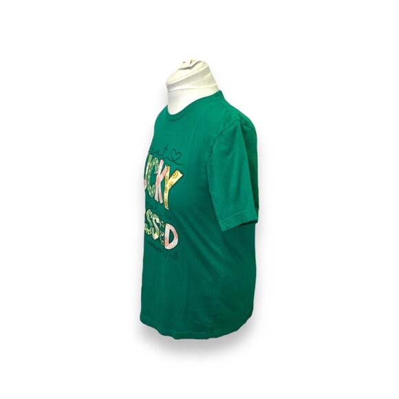 Bella Canvas Women’s Short Sleeve Graphic Tee Not Lucky Simply Blessed Green L - Picture 3 of 9